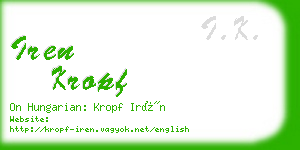 iren kropf business card